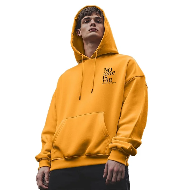 NOBERO Stylish Yellow Oversized Hoodie for Men