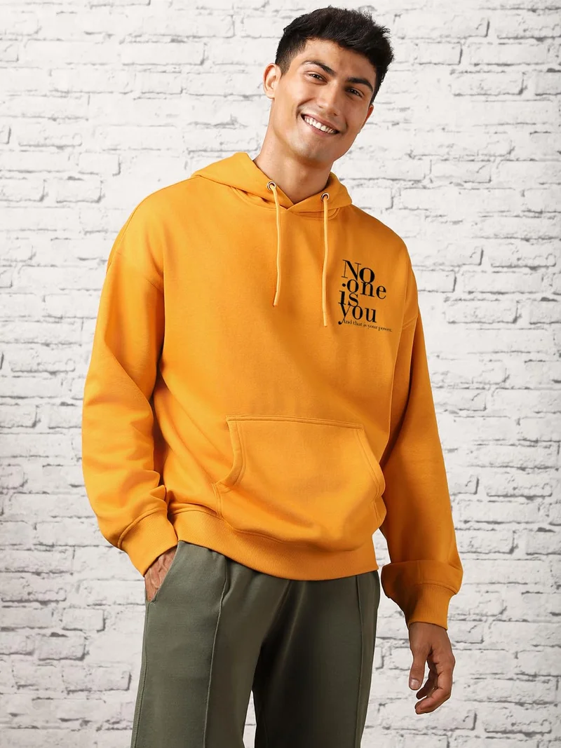 NOBERO Stylish Yellow Oversized Hoodie for Men