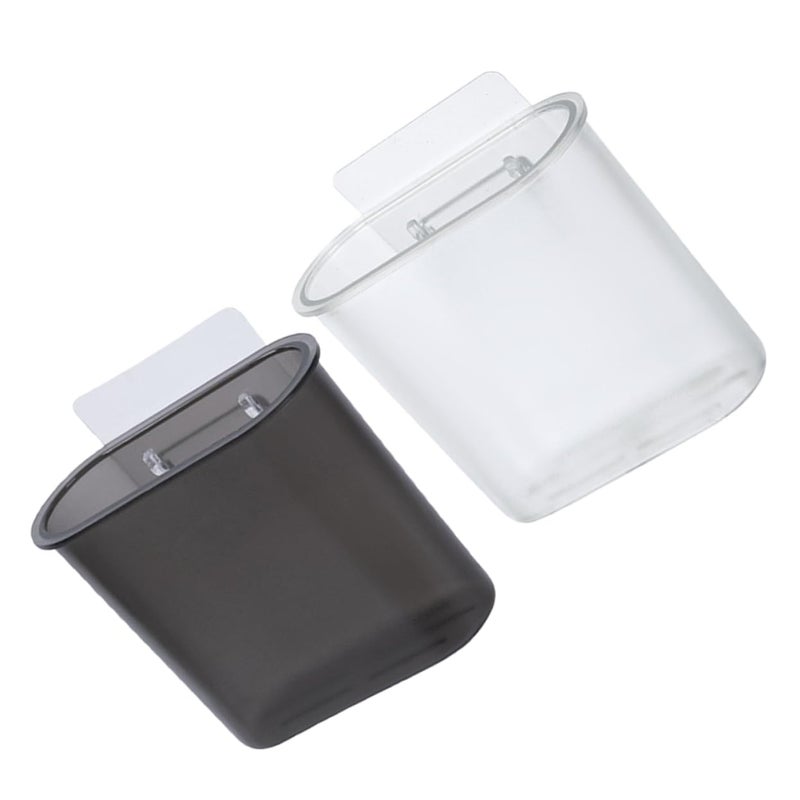 2 Pack Wall Mounted Shower Toothbrush Holder With Toothpaste Organizer And Drainage Design - Image 3