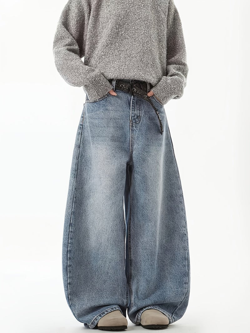 Geng Yuan Shi Selected Men'S Casual Loose Curved Denim Jeans - Image 2