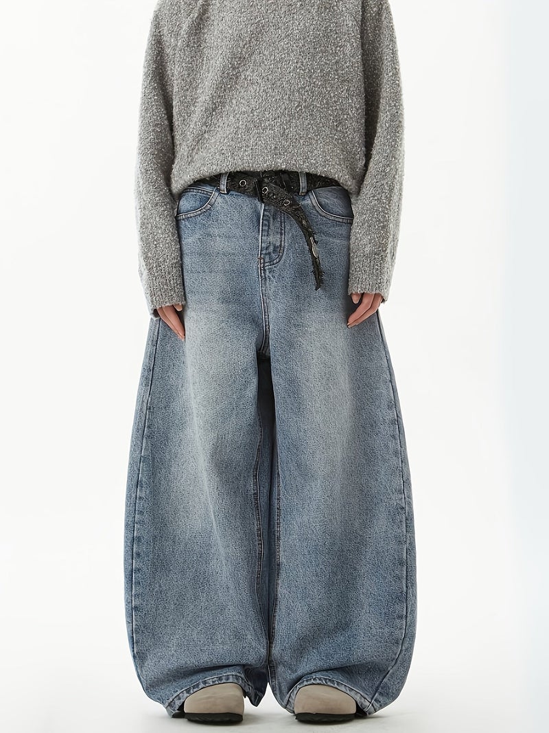 Geng Yuan Shi Selected Men'S Casual Loose Curved Denim Jeans - Image 4