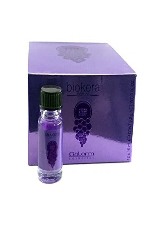 SALERM - Grape Seed Oil - Salerm Grapeology Biokera Natura - 12 x 10 ml - Split End Repairer - Hydrating Serum for Dry and Damaged Hair - Antioxidant - for White or Bleached Hair