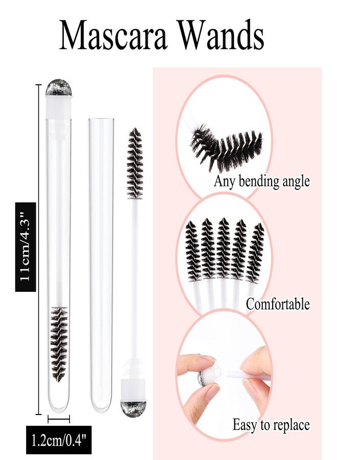 Dming 20pcs Eyelash brush Lash Wand Makeup tool Eyelash Extension supplies Cleaning brush Diamond Mascara foil black - Image 2