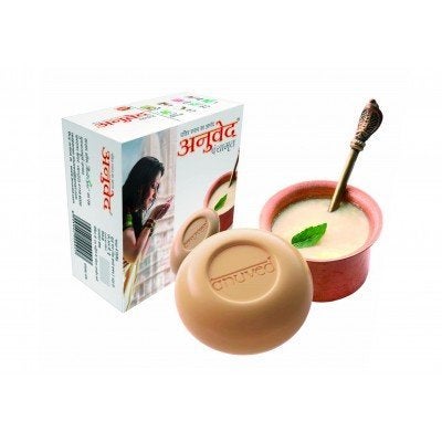 Anuved Panchamrit Soap  Pack Of 6  125g Each  Contains Pure Cow Milk Curd Ghee Organic Jaggery  Honey  Enriched with Rishikesh Gangajal  Healing and Moisturizing Herbal Soap for Dry Skin