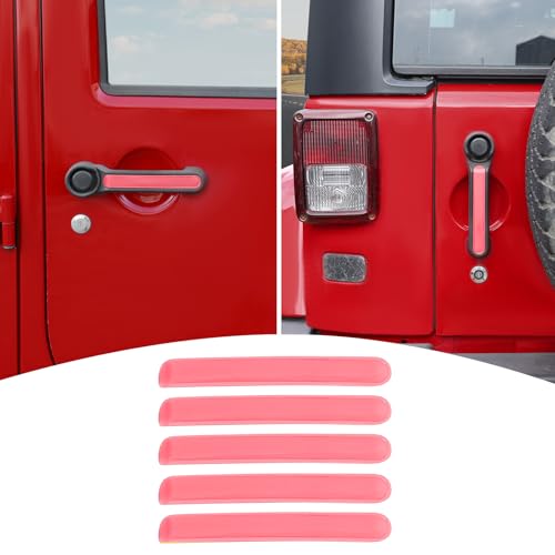 PDKLIN for Jeep JK Tailgate Door Handle Insert Trim Cover for Jeep Wrangler JK JKU 20072017 4DR Pink Exterior Accessories 5pcs - Image 1