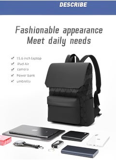 Skycare Skycare New Geometric Diamond Grid Backpack, Fashionable Large Capacity Shoulder Bag for Students and Commuters, with Laptop Compartment, Trendy Brand Backpack for Men women  - Image 4
