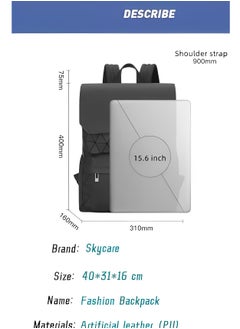 Skycare Skycare New Geometric Diamond Grid Backpack, Fashionable Large Capacity Shoulder Bag for Students and Commuters, with Laptop Compartment, Trendy Brand Backpack for Men women  - Image 5