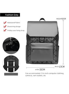 Skycare Skycare New Geometric Diamond Grid Backpack, Fashionable Large Capacity Shoulder Bag for Students and Commuters, with Laptop Compartment, Trendy Brand Backpack for Men women  - Image 3