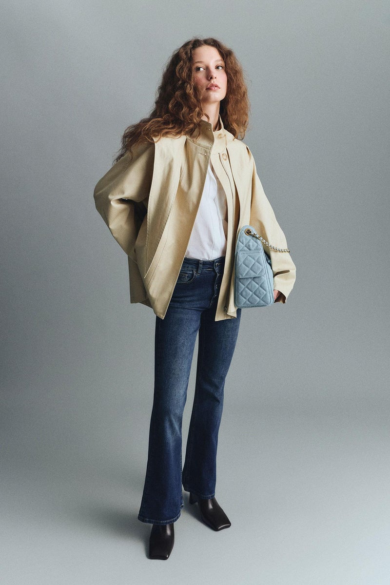 DeFacto Blue Woman Mia Flare Fit Normal Waist Long Jeans Casual - Image 1