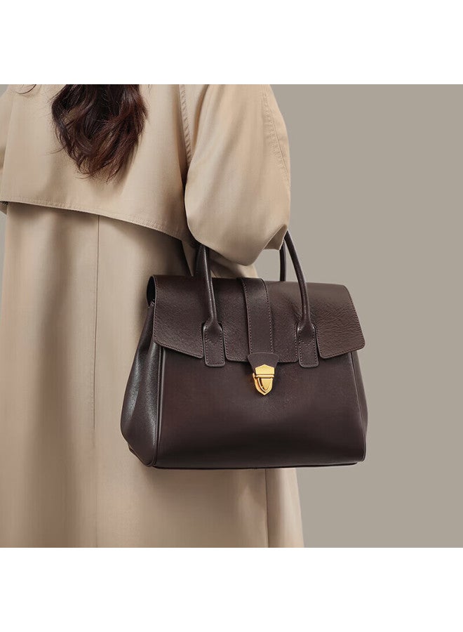 Yuyula Leather Large Capacity Women's Crossbody Shoulder Bag Business Briefcase Birthday Gift For Girlfriend Wife Premium Feel - Image 2