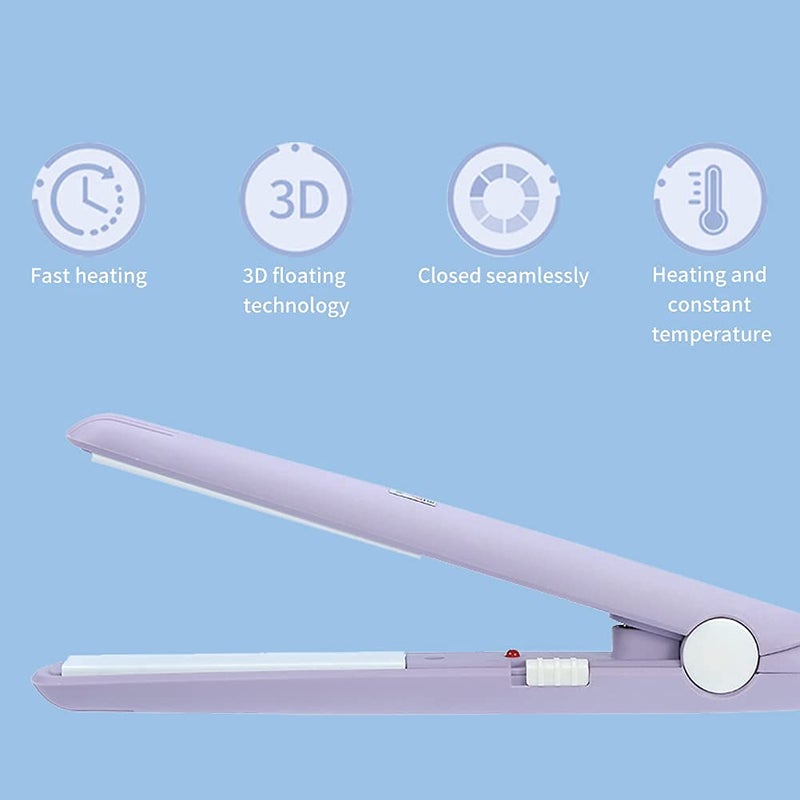 كلاراكو مكواة فرد شعر صغيرة 2 في 1، لوحة سيراميك تورمالين، مكواة فرد شعر صغيرة وخفيفة الوزن وقابلة للحمل بحجم مناسب للسفر - Image 3