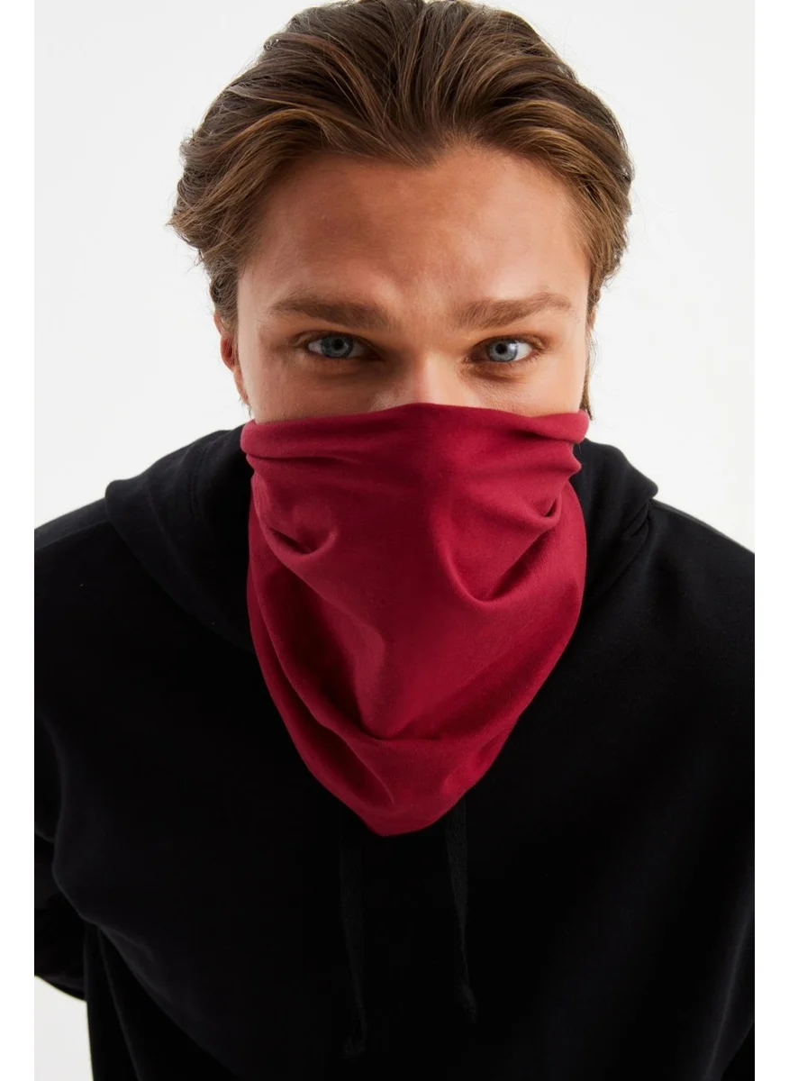 Butikgiz Claret Red Men's 4-Function Protective Cotton, Flexible, Anti-Sweat, Bandana, Neck Collar, Buff, Mask