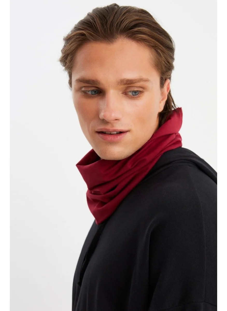 Butikgiz Claret Red Men's 4-Function Protective Cotton, Flexible, Anti-Sweat, Bandana, Neck Collar, Buff, Mask