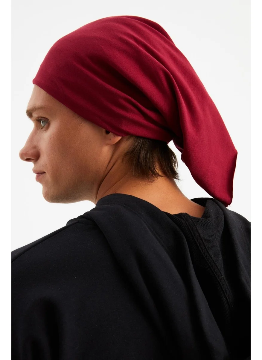 Butikgiz Claret Red Men's 4-Function Protective Cotton, Flexible, Anti-Sweat, Bandana, Neck Collar, Buff, Mask