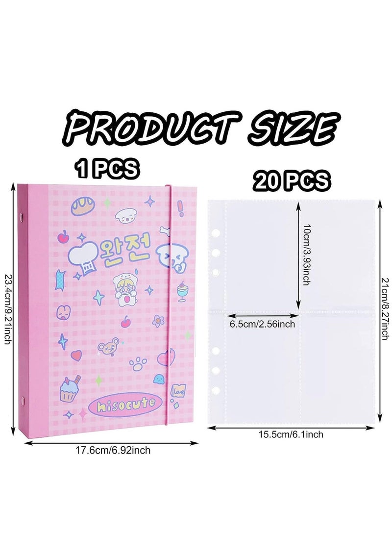 Captaintech A5 Binder Kpop Photocard Album with 20 Pcs Inner 3 Inch Photo Album Sleeves in Loose Leaf Refillable 6 Rings Binder Cover Photocard Holder Book for Picture Cards Storage - Image 3