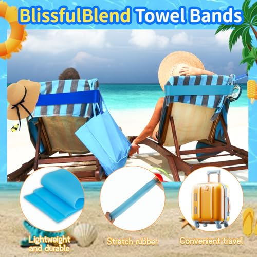 BlissfulBlend 8 Pack Towel Bands for Cruise Chairs, Beach Towel Band for Pool Lounge Chair, 2026 Summer Travel Must Haves Cruise Accessories, Perfect Alternatives for Towel Clips - Image 5