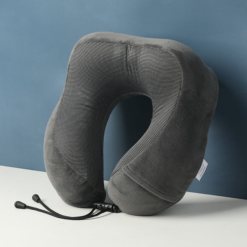 Memory Foam U-Shaped Pillow Neck Support for Travel dark gray (low gram weight) 