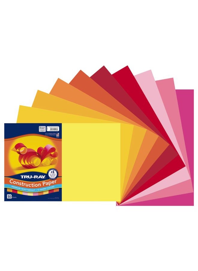 TRU-RAY ورق بناء باكون، assortments، 12 بوصة × 18 بوصة، 50 قطعة، ألوان دافئة مختلطة (102948) - Image 2