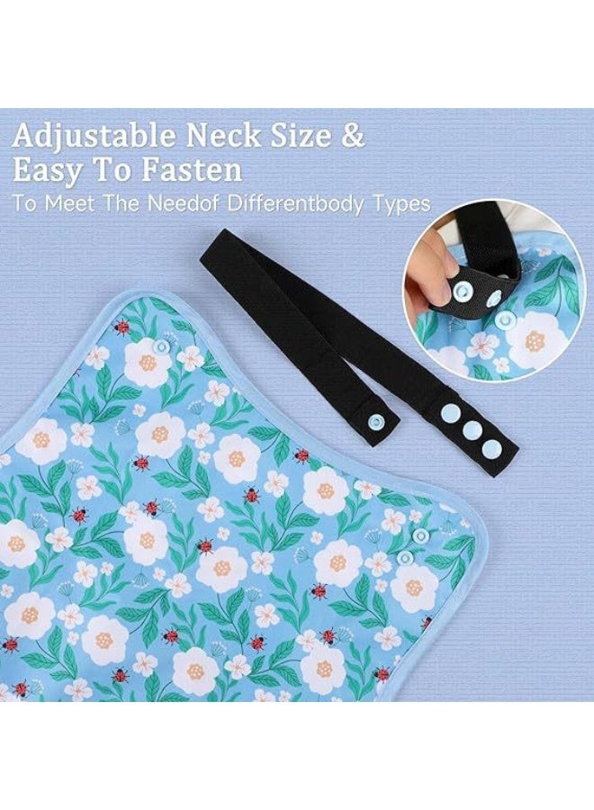3PCS Adult Bib with Food Catcher Pocket, Waterproof Reusable Mealtime Clothing Protector, Adjustable Stain Resistant Bibs for Elderly, Seniors, Patients - Image 4