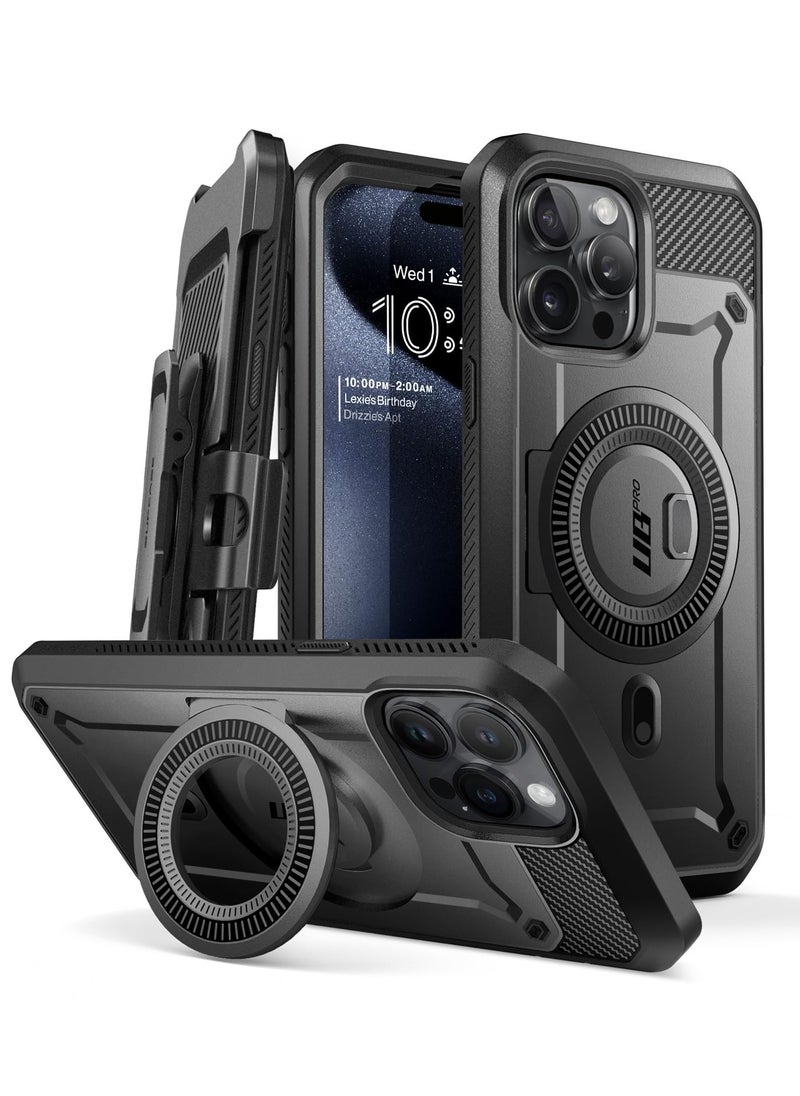 SupCase - Unicorn Beetle Pro Mag Case for Iphone 15 Pro Max 6.7 Inch Compatible With Magsafe Full Body Rugged Case With Built in Screen Protector Kickstand and Belt Clip Black - Image 1