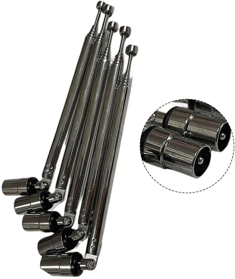 Stainless Steel Telescopic Antenna 5 Piece Set Adjustable 49cm For Digital TV Audio - Image 4