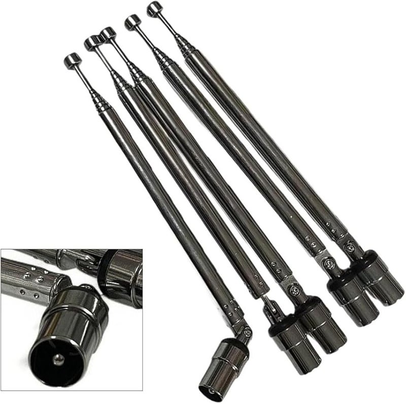 Stainless Steel Telescopic Antenna 5 Piece Set Adjustable 49cm For Digital TV Audio - Image 5