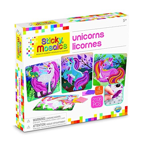 ORB The Factory Sticky Mosaics Unicorns, Pink/Teal/Blue/Purple, 12' x 2' x 10.75' - Image 4
