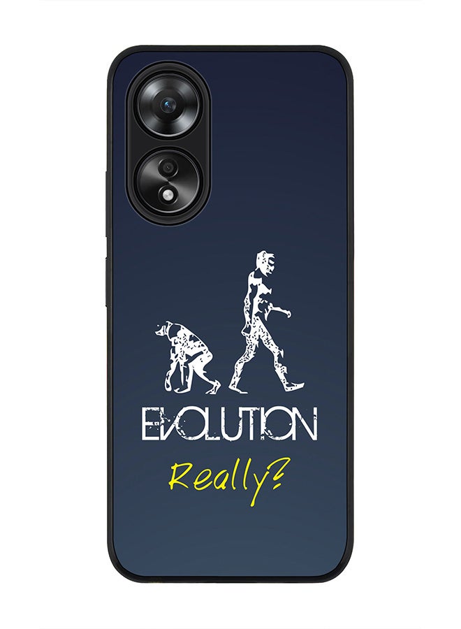 Stylizedd Rugged Black edge case for Oppo A58 4G, Slim fit Soft Case Flexible Rubber Edges Anti Drop TPU Gel Thin Cover- Evolution, Really (Grey) - Image 1