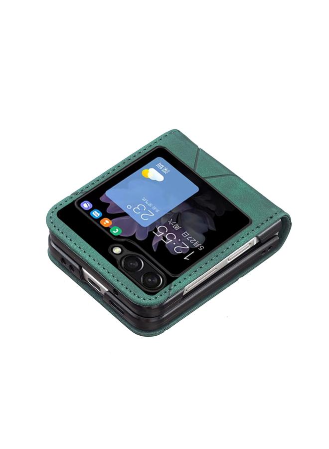 S-TOP Case For Samsung Galaxy Z Flip5 Rhombus Texture Leather Phone Case - Image 4