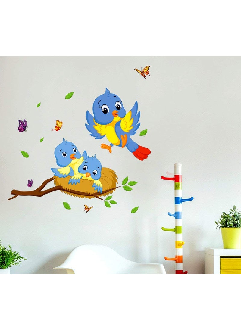 Decals Design Decals Design 'Happy Birds Family' Wall Decal (PVC Vinyl, 60 cm x 45 cm x 60 cm, Multicolour)  - Image 1