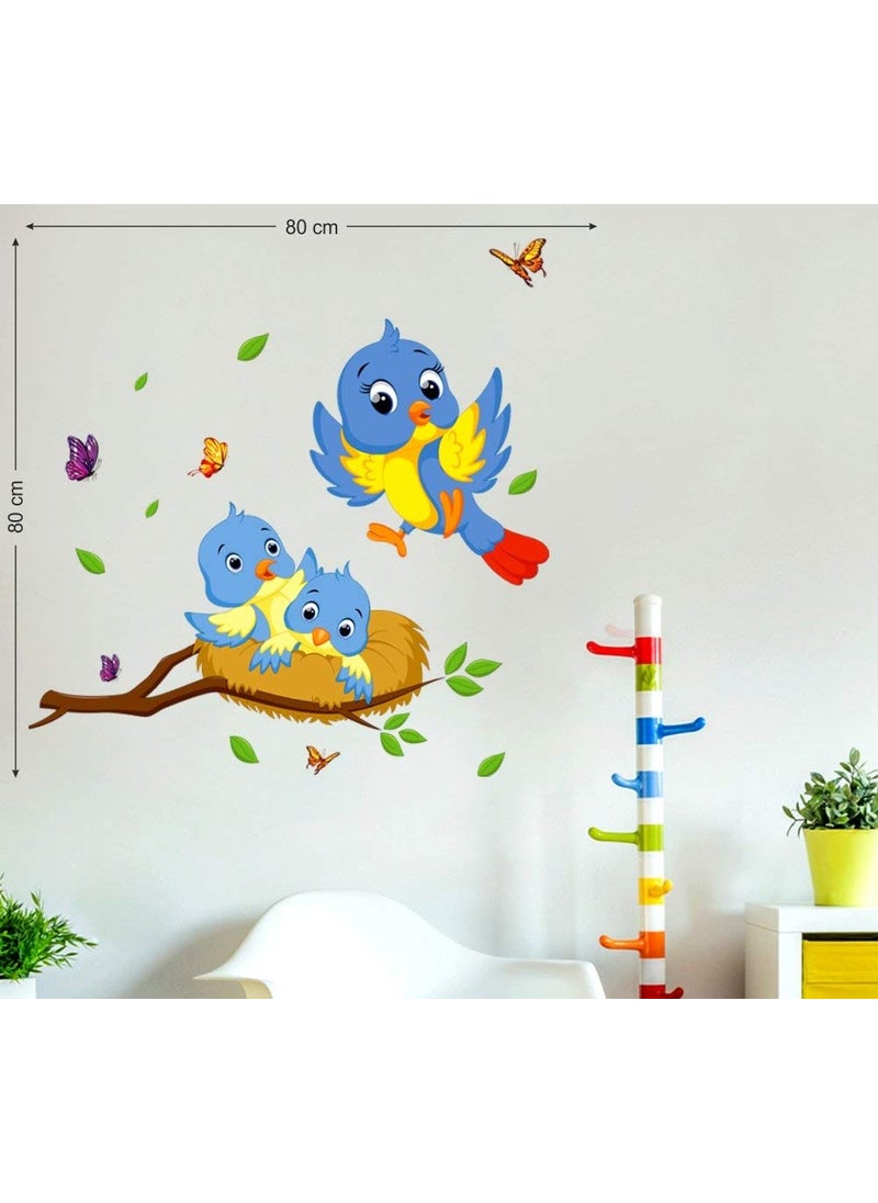 Decals Design Decals Design 'Happy Birds Family' Wall Decal (PVC Vinyl, 60 cm x 45 cm x 60 cm, Multicolour)  - Image 3