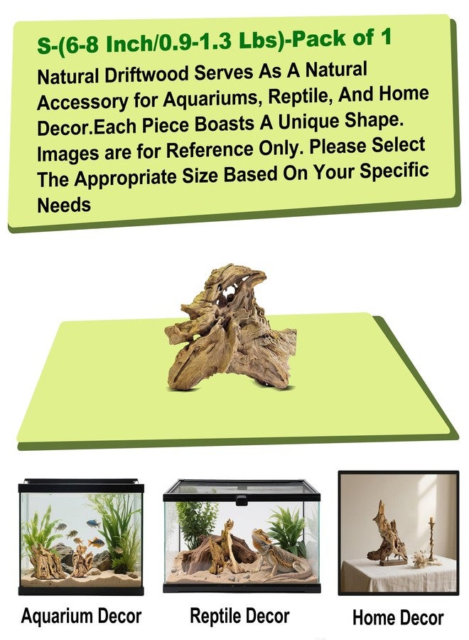 HEMYIS Natural Driftwood for Aquarium Decor,Reptile Habitat&Home DIY Decor,Naturally Unique Shapes Weathered Wood,Easy to Use S-(6-8 Inch/0.9-1.3 Lbs)-Pack of 1 - Image 2