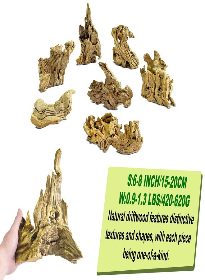 HEMYIS Natural Driftwood for Aquarium Decor,Reptile Habitat&Home DIY Decor,Naturally Unique Shapes Weathered Wood,Easy to Use S-(6-8 Inch/0.9-1.3 Lbs)-Pack of 1 - Image 3