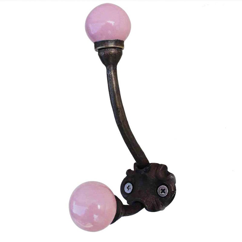 Indian-Shelf IndianShelf Handmade Iron Solid Wall Hooks Hangers Holders 1317 cm Pink 1 Piece 