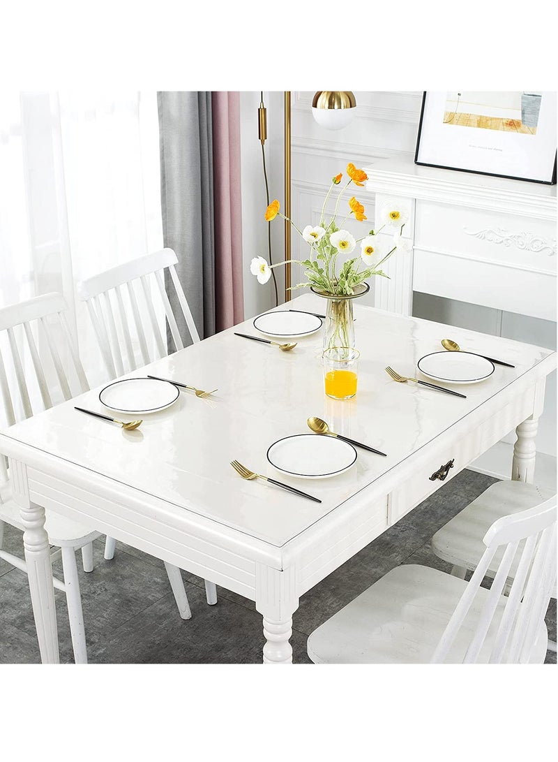 SYOSI غلاف طاولة فينيل مستطيل 100% مقاوم للماء، ثقيل، مضاد لتسرب الزيت، مقاوم للبقع، بلاستيك PU مع دعم فانيلا للمطبخ والمناسبات 120*200 سم - Image 5