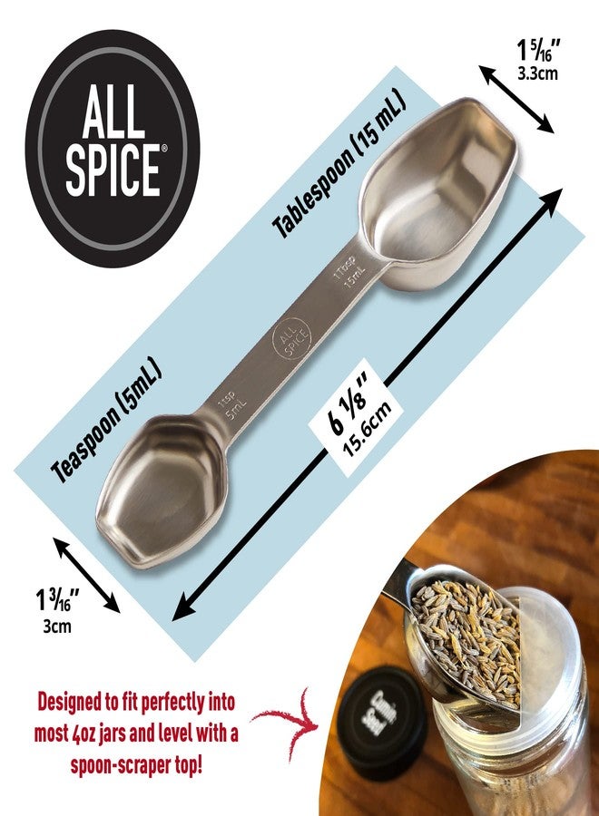 AllSpice Stainless Steel Double Sided Measuring Spoon- Teaspoon and Tablespoon - Image 3
