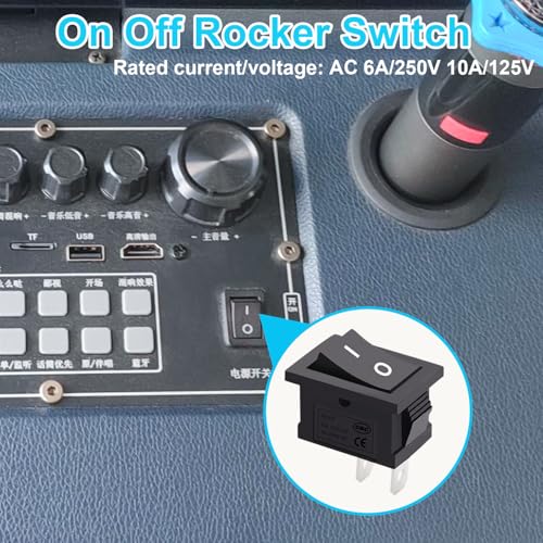 TWTADE 10Pcs Rocker Switch ON/Off 2Pin Latching Square Toggle SPST Switch Snap with Wires KCD1-X-F - Image 4