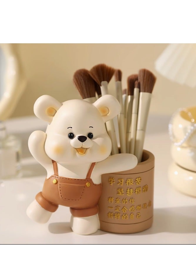 Cute Little Bear Creative Pen Holder Desk Decoration Ornament Inspirational Student Teacher's Day Gift for Teachers Children and Girls - Image 2