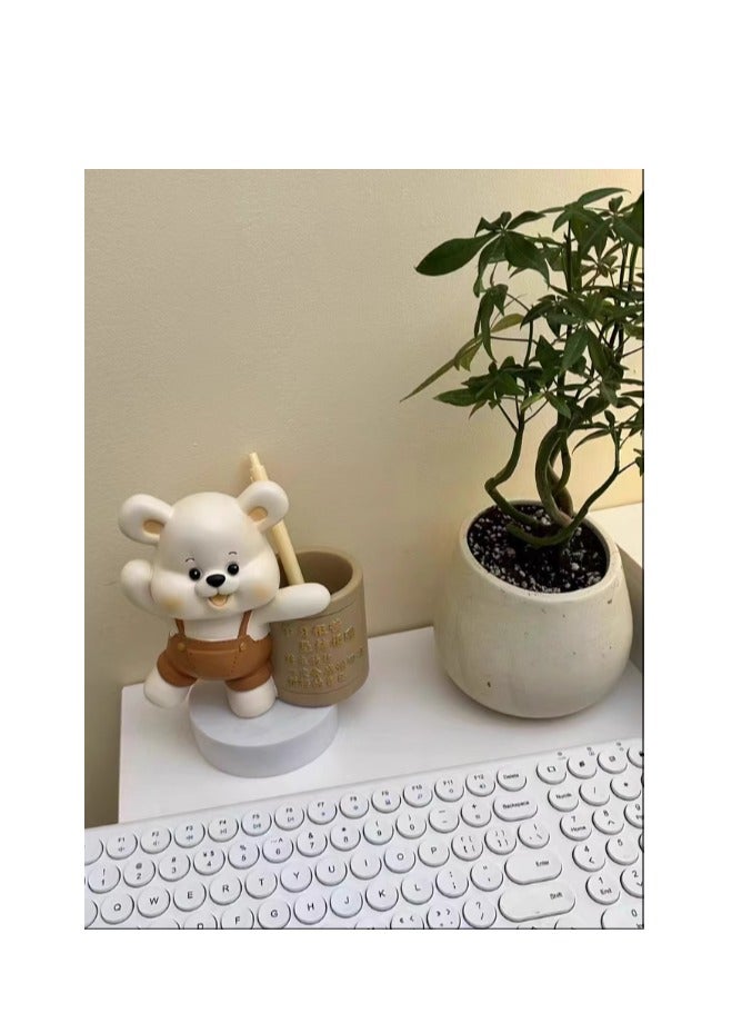 Cute Little Bear Creative Pen Holder Desk Decoration Ornament Inspirational Student Teacher's Day Gift for Teachers Children and Girls - Image 4