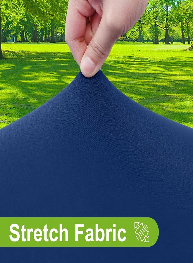 smiry مفرش طاولة دائري من الإسباندكس من سميري، مفارش طاولة مطاطية قابلة للغسل تناسب الطاولات بمقاس 36-44 بوصة، غطاء طاولة نزهة مطاطي مقاوم للماء لتناول الطعام، للاستخدام الداخلي والخارجي، لون كحلي - Image 2
