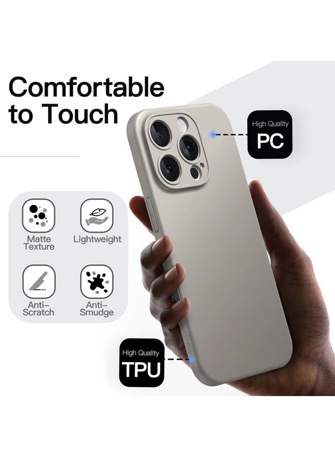 Jetech Slim Case for iPhone 16 Pro 6.3-Inch with Camera Lens Full Protection, Ultra-Thin Lightweight Matte Finish Minimalist Protective Phone Cover (Natural Titanium) - Image 5