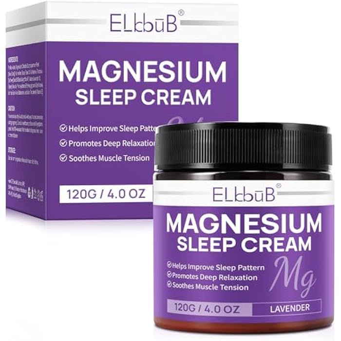 ELBBUB Magnesium Cream for Sleep - Enriched with Almond Oil, Lavender, and Vitamin E for Deep Relaxation - Natural Magnesium Lotion for Skin Nourishment and Quick Absorption - Lavender - Image 1