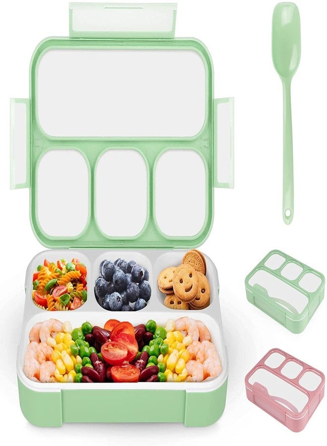 PURAM Lunch Boxes for Kids and Adults Leak Proof 4 Compartment Lunch Box Reusable Freezer Safe Food Containers Tiffin Box with Spoon for School Office Men Women 1 PCS (4 Compartment Lunch Box) - Image 2