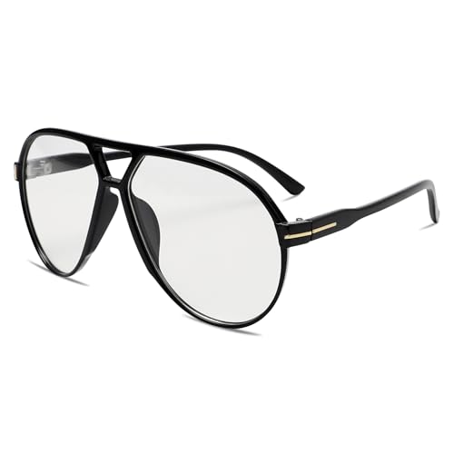 GUVIVI Retro Aviator Sunglasses for Women Men Oversized Classic 70s Vintage Trendy Tangle Free Square Aviators Sun Glasses - Image 2