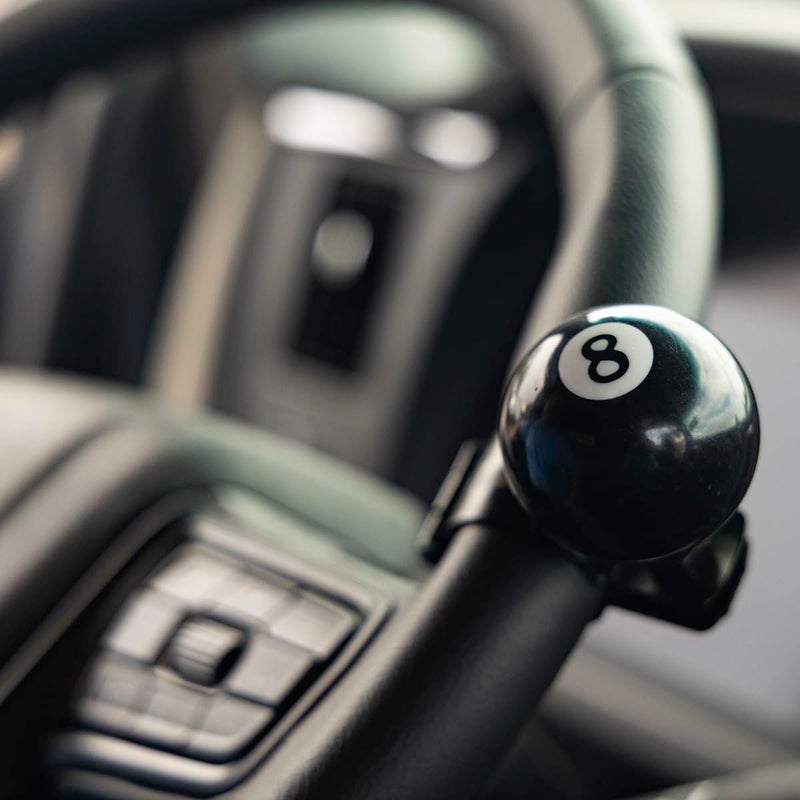 RoadPro RoadPro RP-70040 8 Ball Steering Wheel Spinner Knob Universal Fit Brodie Knob for Cars Trucks Semis Tractors Lawn Mower, Black  - Image 2