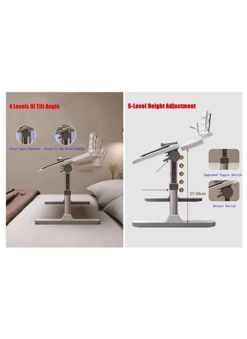 Cool Baby Style - Adjustable Laptop Table Multifunctional Laptop Bedside Table with Hidden Drawer Laptop Bed Table Portable Lap Table with Folding Legs Suitable for Eating  Working Writing  Gaming  Drawing - Image 1