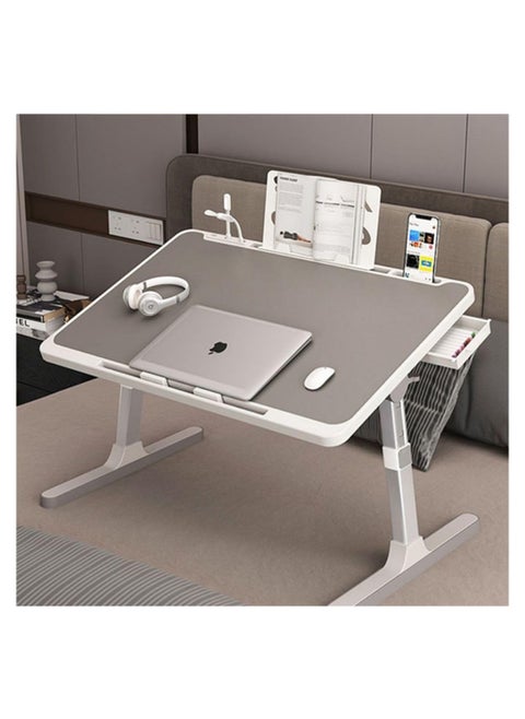 Adjustable Laptop Table Multifunctional Laptop Bedside Table with Hidden Drawer Laptop Bed Table Portable Lap Table with Folding Legs Suitable for Eating  Working Writing  Gaming  Drawing