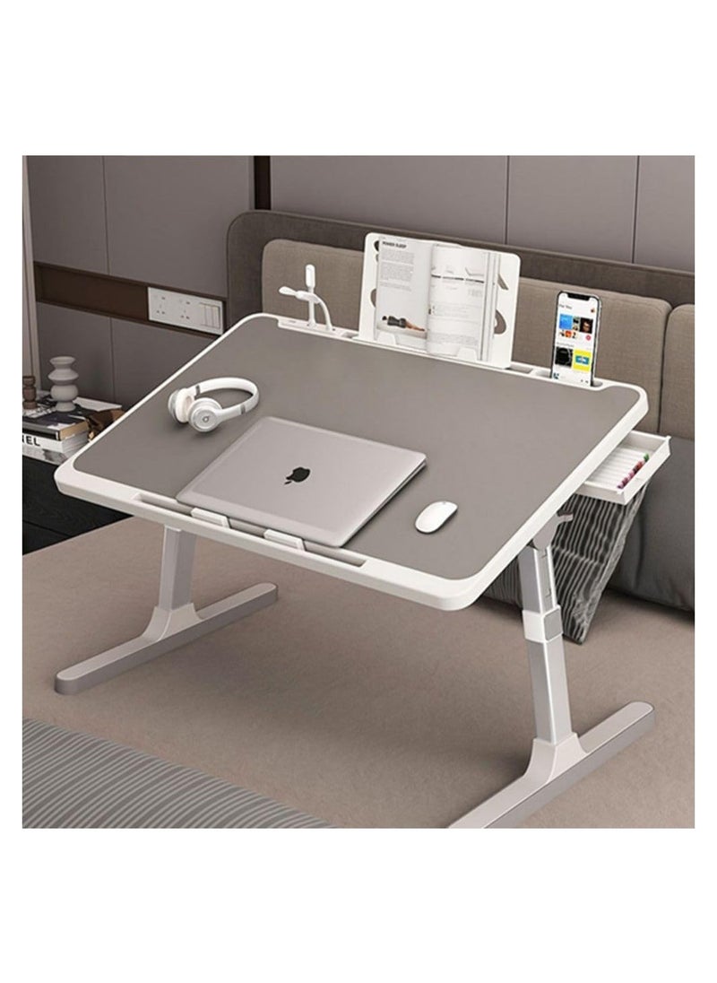 Cool Baby Style - Adjustable Laptop Table Multifunctional Laptop Bedside Table with Hidden Drawer Laptop Bed Table Portable Lap Table with Folding Legs Suitable for Eating  Working Writing  Gaming  Drawing - Image 1