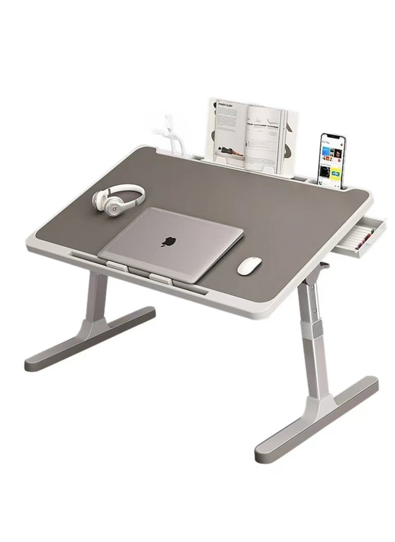 Cool Baby Style - Adjustable Laptop Table Multifunctional Laptop Bedside Table with Hidden Drawer Laptop Bed Table Portable Lap Table with Folding Legs Suitable for Eating  Working Writing  Gaming  Drawing - Image 1