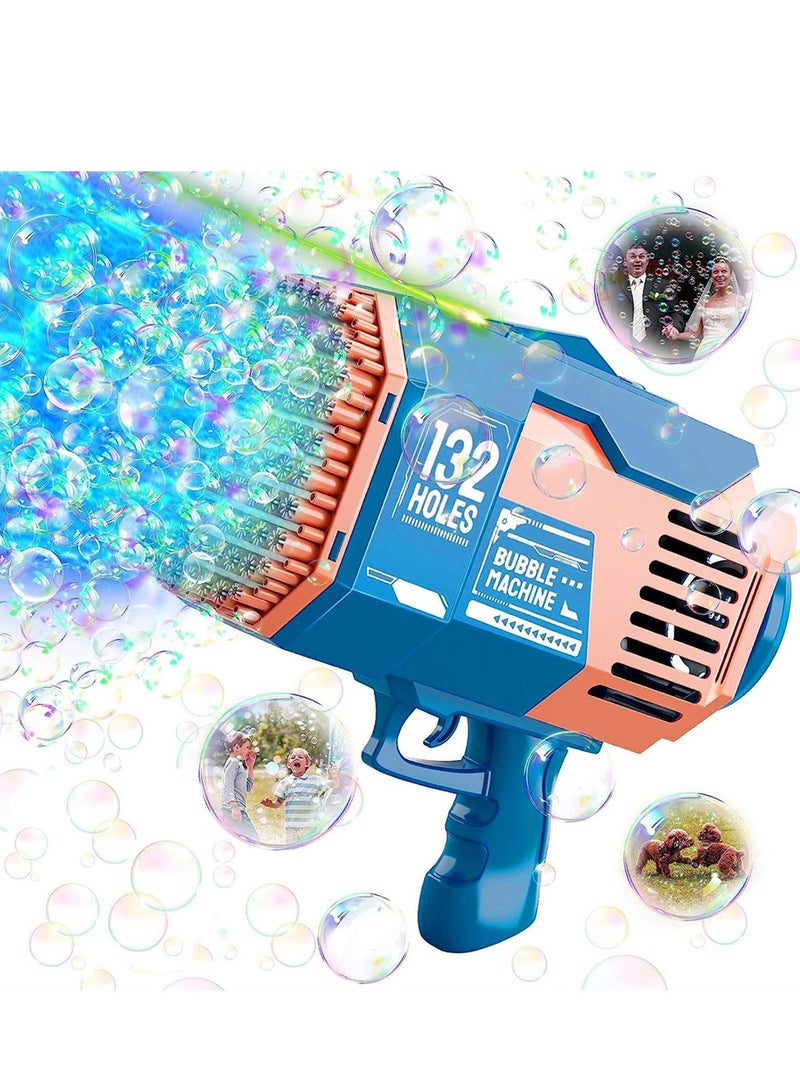 Bubble Machine Guns, Upgraded 132 Holes Bubble Machine with Colorful Lights, Bubble Machine for Adults Children Indoor Outdoor Wedding Party - Image 1